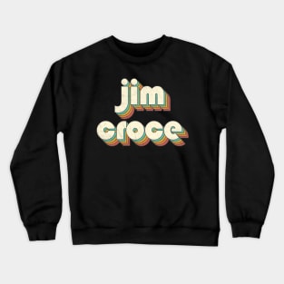 Retro Vintage Rainbow Jim Letters Distressed Style Crewneck Sweatshirt